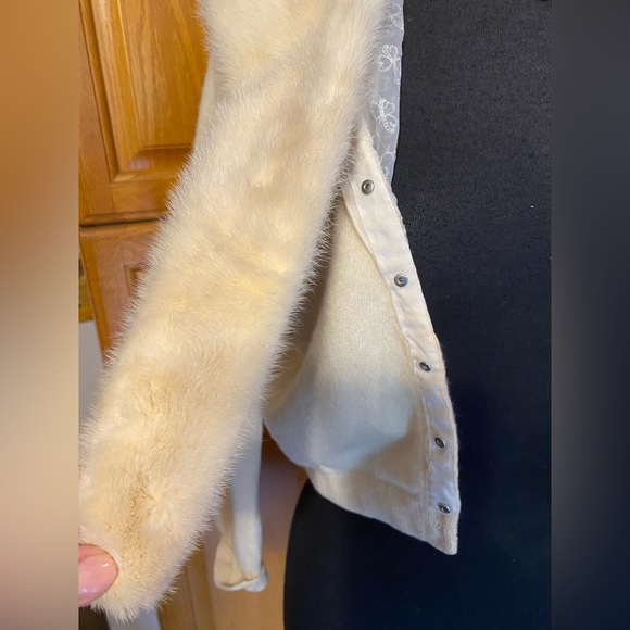 AUTHENTIC VINTAGE FUR CARDIGAN SWEATER PINUP MADMEN WOOL RETRO ROCKABILLY - Picture 13 of 14